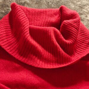 100 percent cashmere women's red cowl neck size S or M